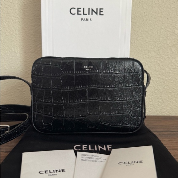 ❌SOLD❌NEW CELINE Embossed Calfskin Leather Horizontal Phone Crossbody Bag - Picture 1 of 6